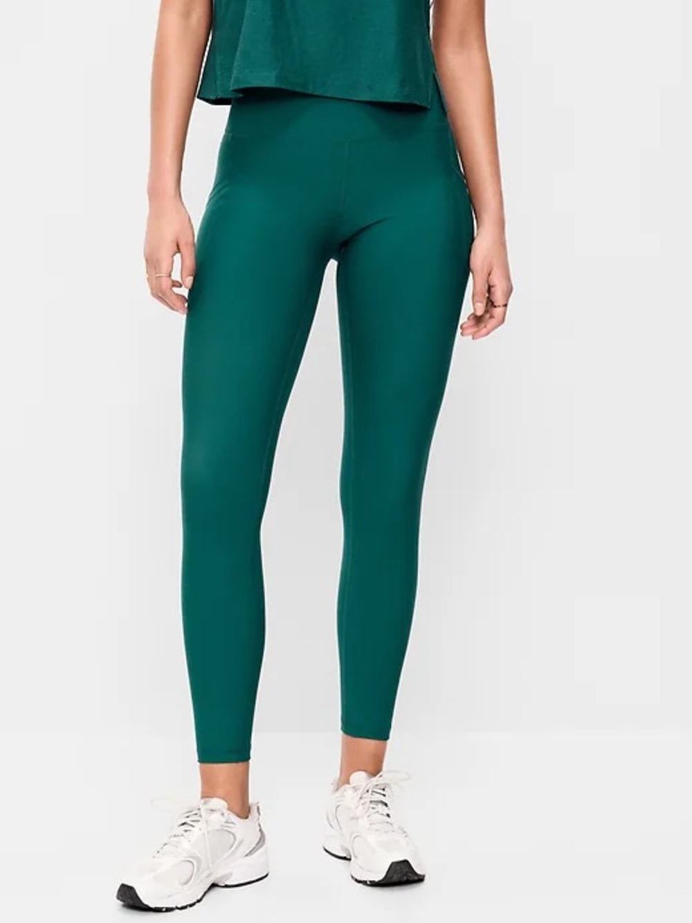 Old Navy Green High-Waist Leggings with Side Pockets